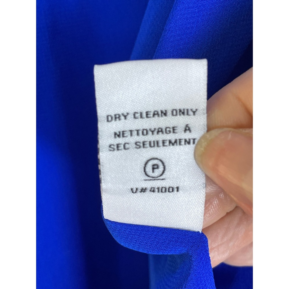 Diane von Furstenberg Wrap Dress Womens 12 Blue Excellent Silk Split Sleeve - Picture 8 of 12